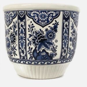 Elegant Blue and White Ceramic Floral Vase
